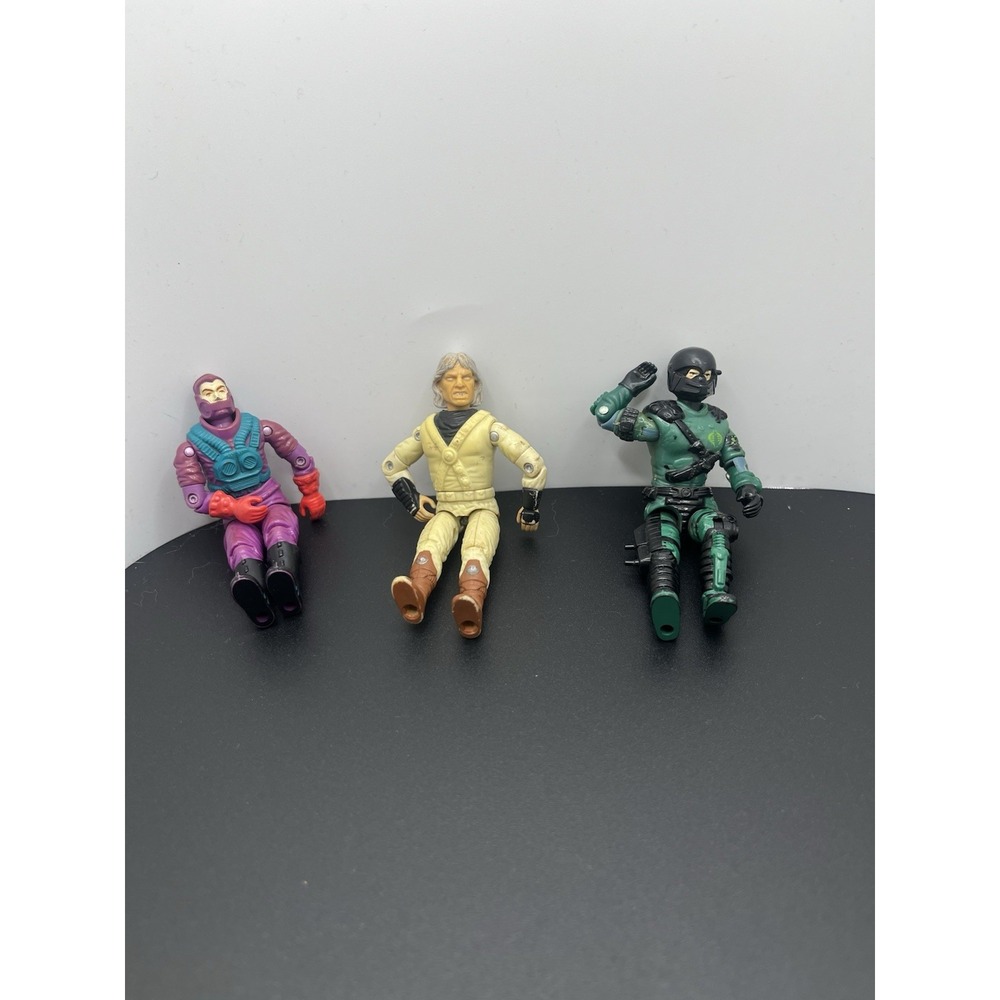 Lot of 3 3.75" GI Joe Hasbro Action Figures Toxo-Viper Raiden Night-Viper